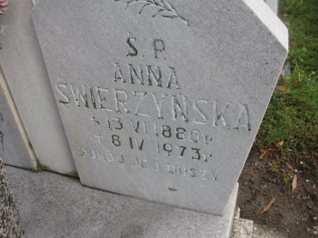 Anna Świerzyńska 1880 Pieszyce - Grobonet - Wyszukiwarka osób pochowanych