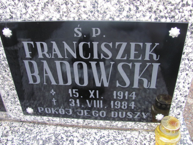Franciszek Badowski 1914 Pieszyce - Grobonet - Wyszukiwarka osób pochowanych